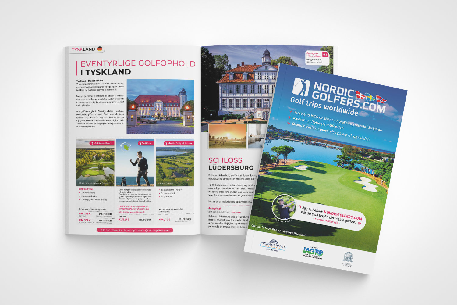 Nordicgolfers magasin — redaktionelt layout
